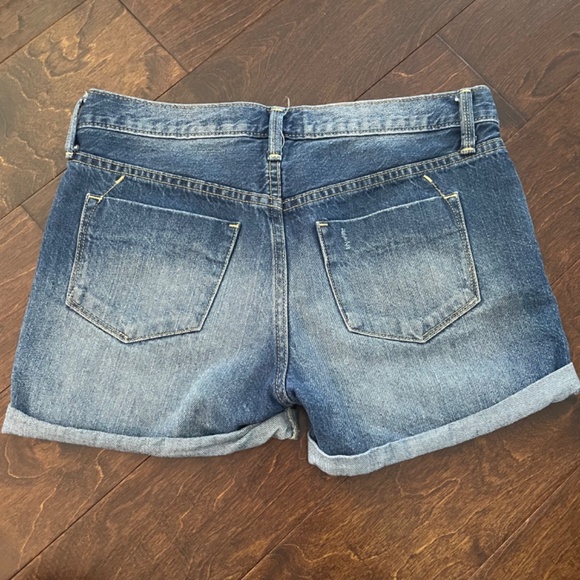 Boyfriend midi distressed blue jean shorts - Picture 2 of 6